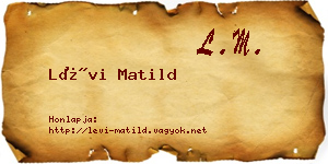 Lévi Matild névjegykártya